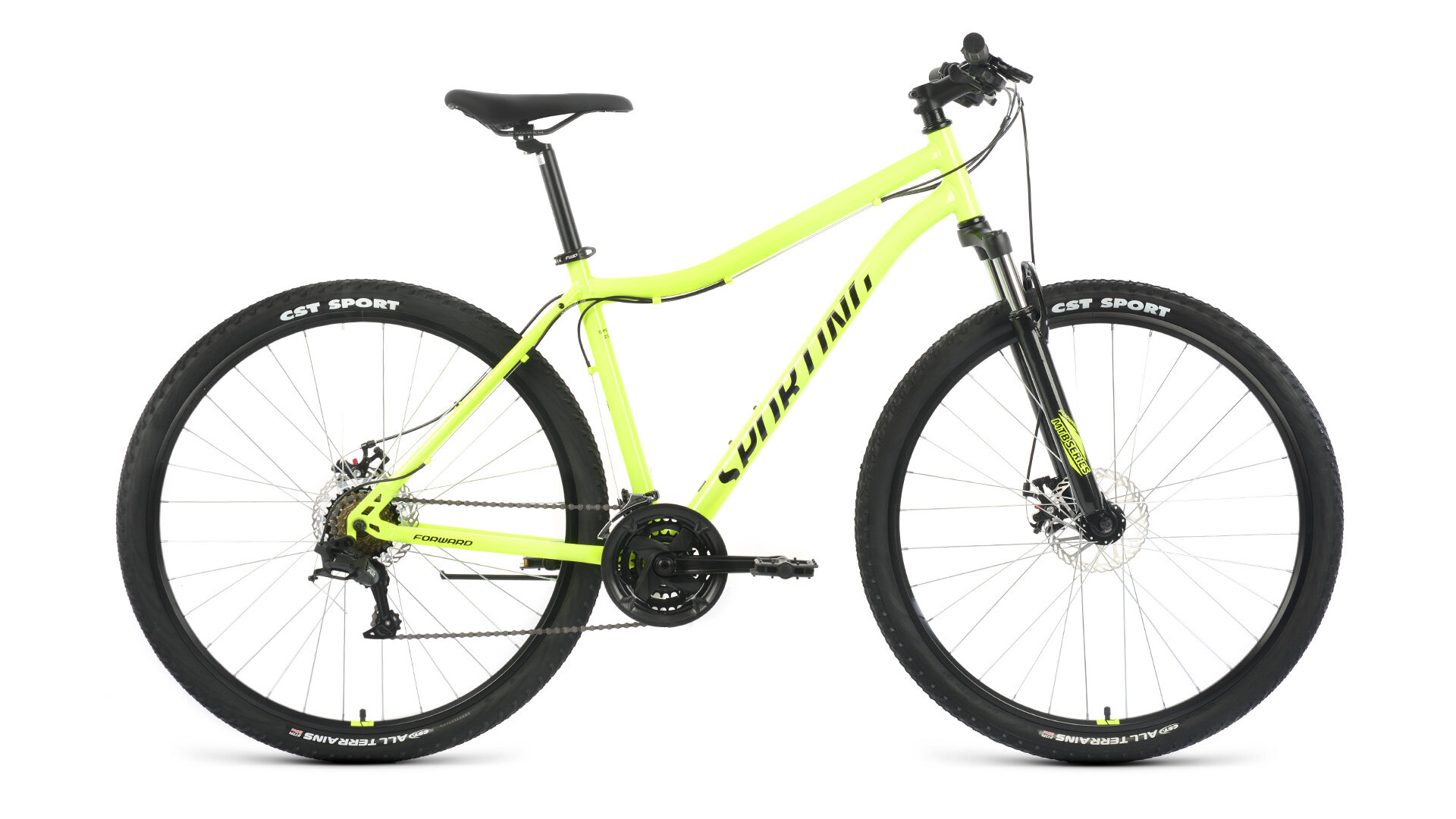 Велосипед 29 FORWARD SPORTING 2.2 (DISK) (21-ск.) 2022 (рама 21) яркий/зеленый/черный