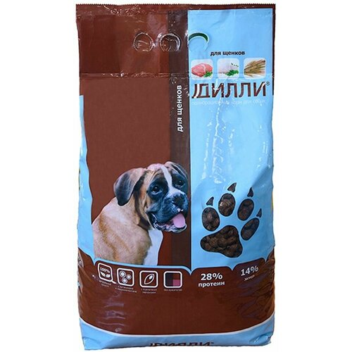 Сухой корм для щенков Дилли с курицей и индейкой 4кг х3шт