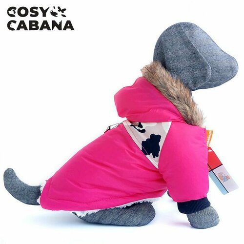 Зимняя куртка для собак, маленьких и средних пород / Утепленная, Водоотталкивающая / Размер XL, розовый