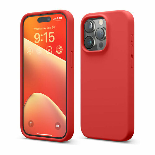 Elago для iPhone 15 Pro чехол Soft silicone (Liquid) Red