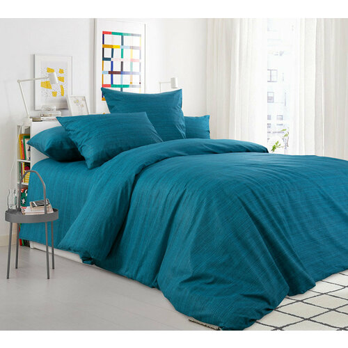 Комплект постельного белья 2х сп с европростыней перкаль Бирюза