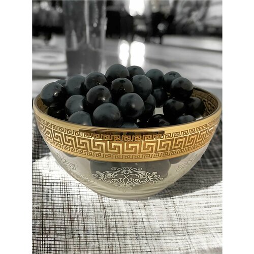 Набор стеклянных салатников с алмазной гравировкой PROMSIZ барокко / Посуда для сервировки и подачи / 700 мл, 2 шт.