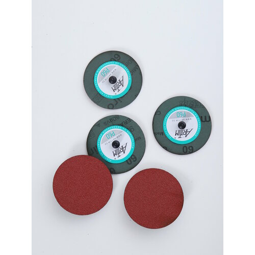 Круг абразивный шлифовальный, 75 мм, Р60, с креплением, керамика, набор 5 штук, ArtTim