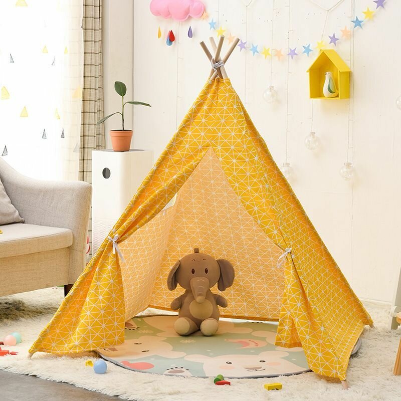 Палатка-вигвам игровая детская - желтая