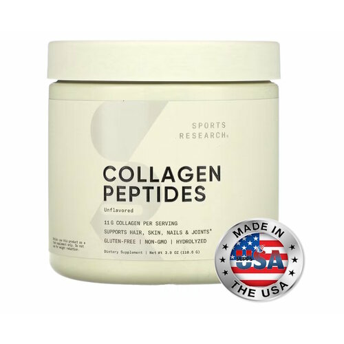 Препарат для укрепления связок и суставов Sports Research Collagen Peptides 110,7 г sports research collagen peptides hydrolyzed type i