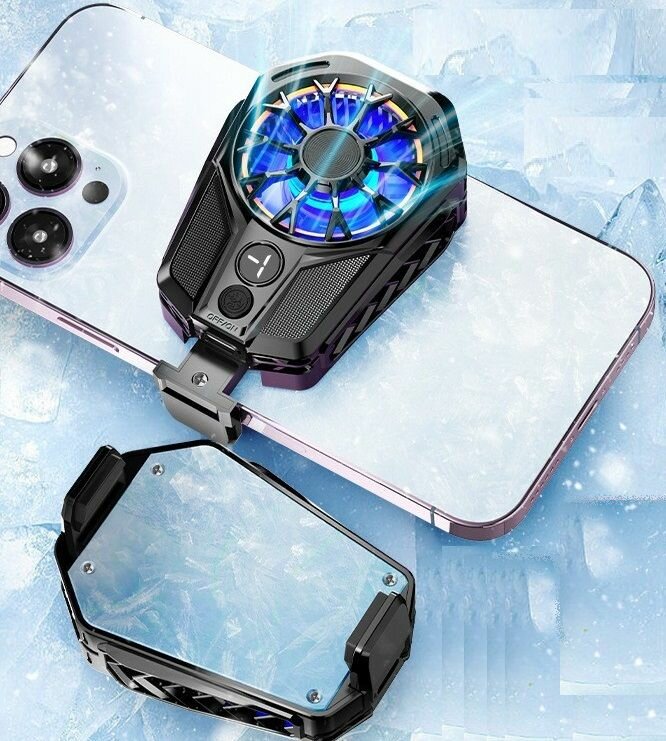 фото Кулер для телефона PUBG, полупроводниковый охлаждающий радиатор для игрового телефона iPhone 14, oneplus Samsung, Poco Pad, быстрое охлаждение
