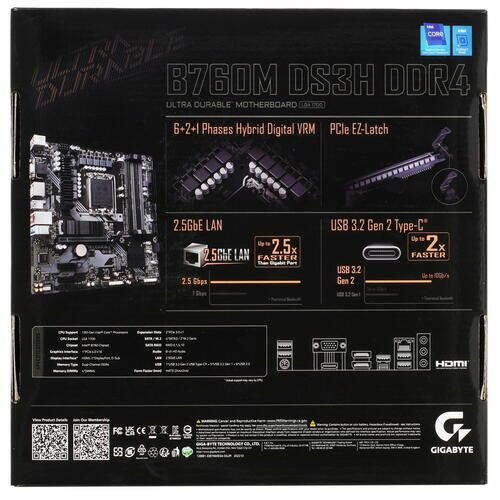 Материнская плата GIGABYTE B760M DS3H DDR4 (rev 10)