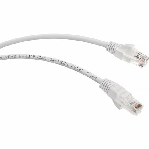 Патч-корд Cabeus U/UTP PC-UTP-RJ45-Cat.5e-5m-WH-LSZH категория 5е, 2xRJ45/8p8c, неэкранированный, LSZH, 5м белый