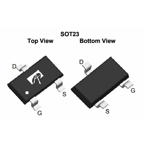 Микросхема AO3413L P-Channel MOSFET 20V 3A SOT23 микросхема p mosfet ap2307gn sot23