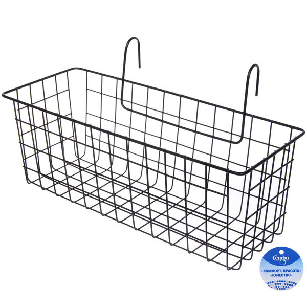 фото Корзина металлическая подвесная «фарго», цвет черный, 37.5*19*20.5см (лейбл)