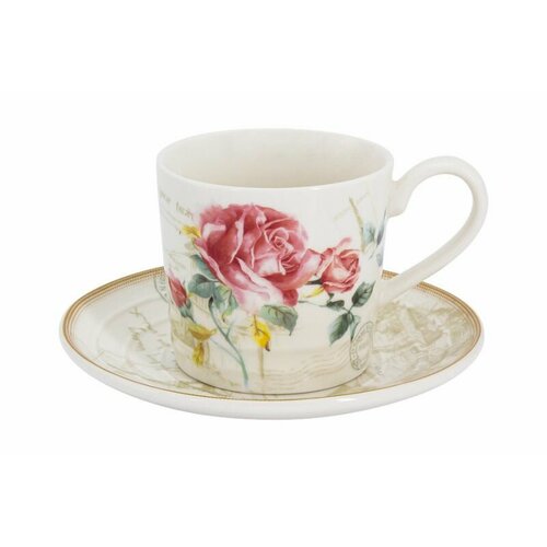 Чашка с блюдцем Imari "Розы Парижа" 0.22л IM1531-E-A2042A бесцветный, прозрачный