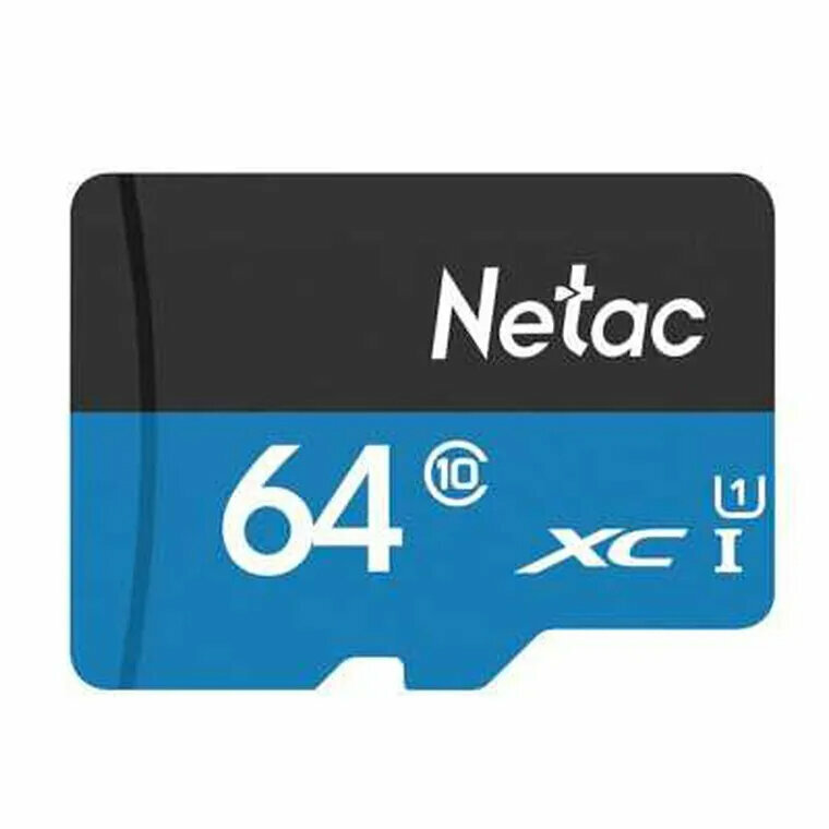 Карта памяти Netac MicroSD 64GB U1C10 80Mb/s+adp