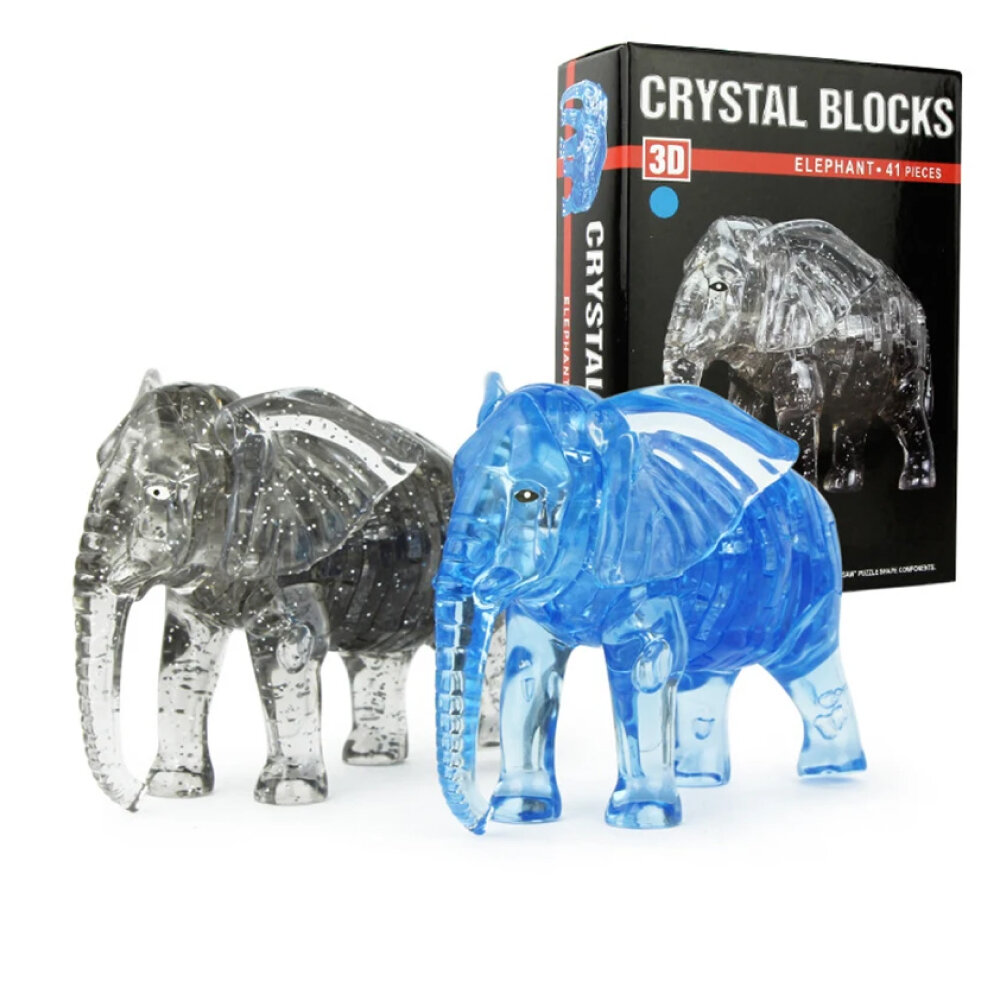 Пазл 3D кристаллический "Слон", пазлы 41 деталь, 2 цвета, 9058