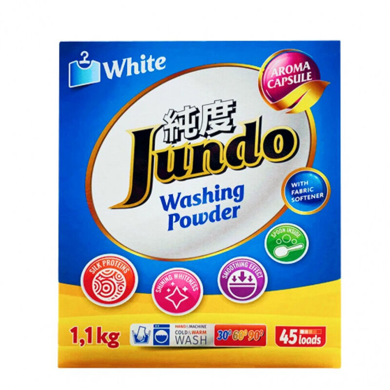 Стиральный порошок Jundo White Aroma Capsule 2в1 для белого белья, концентрированный, 1.1 кг