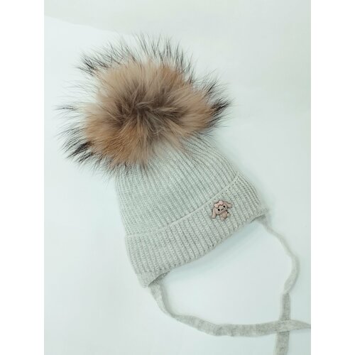 фото Шапка мой ангелок веселая собачка, размер 1-3 месяцев (36-40), серый