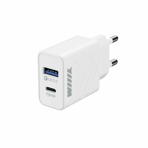 Зарядное устройство для телефона, сетевой блок питания, 2 USB-порта белый