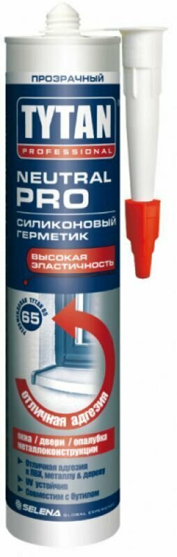 Герметик силиконовый нейтральный Tytan PROFESSIONAL NEUTRAL PRO прозрачный, 280 мл