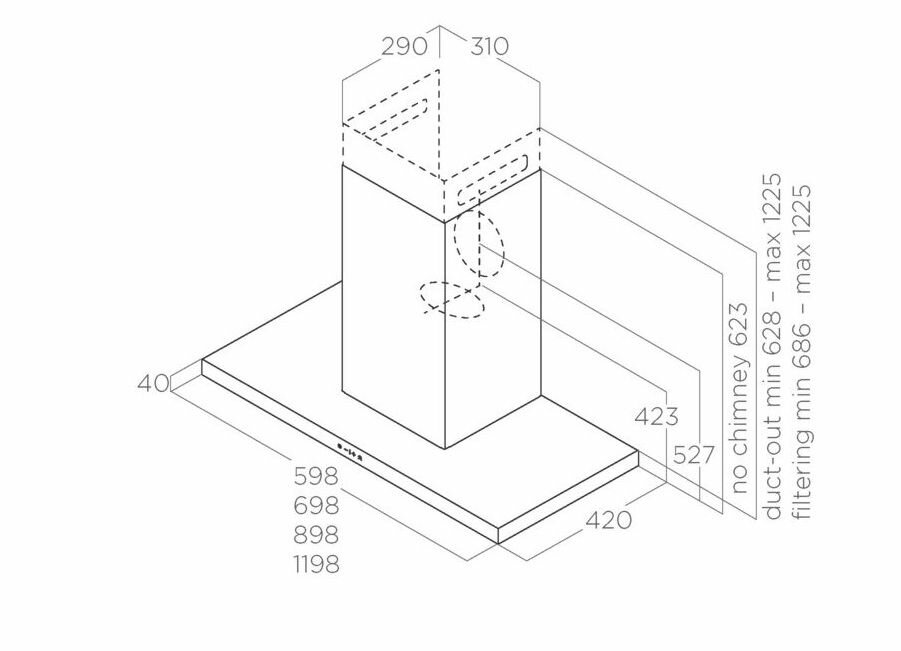 Т-образная вытяжка Elica Thin IX/A/70, цвет корпуса INOX, цвет окантовки/панели серебристый - фото №12