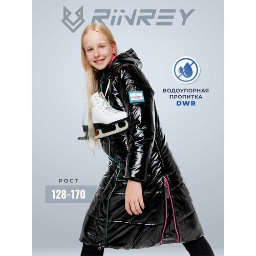 фото Пуховик rinrey, размер 146/152, черный