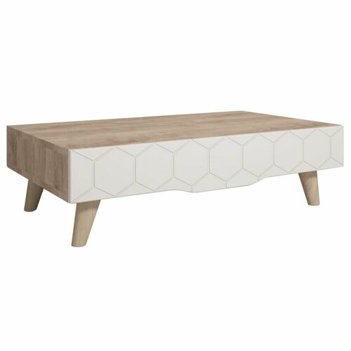 Стол журнальный Комфорт-S М9 Войтек дуб баррик/белый матовый