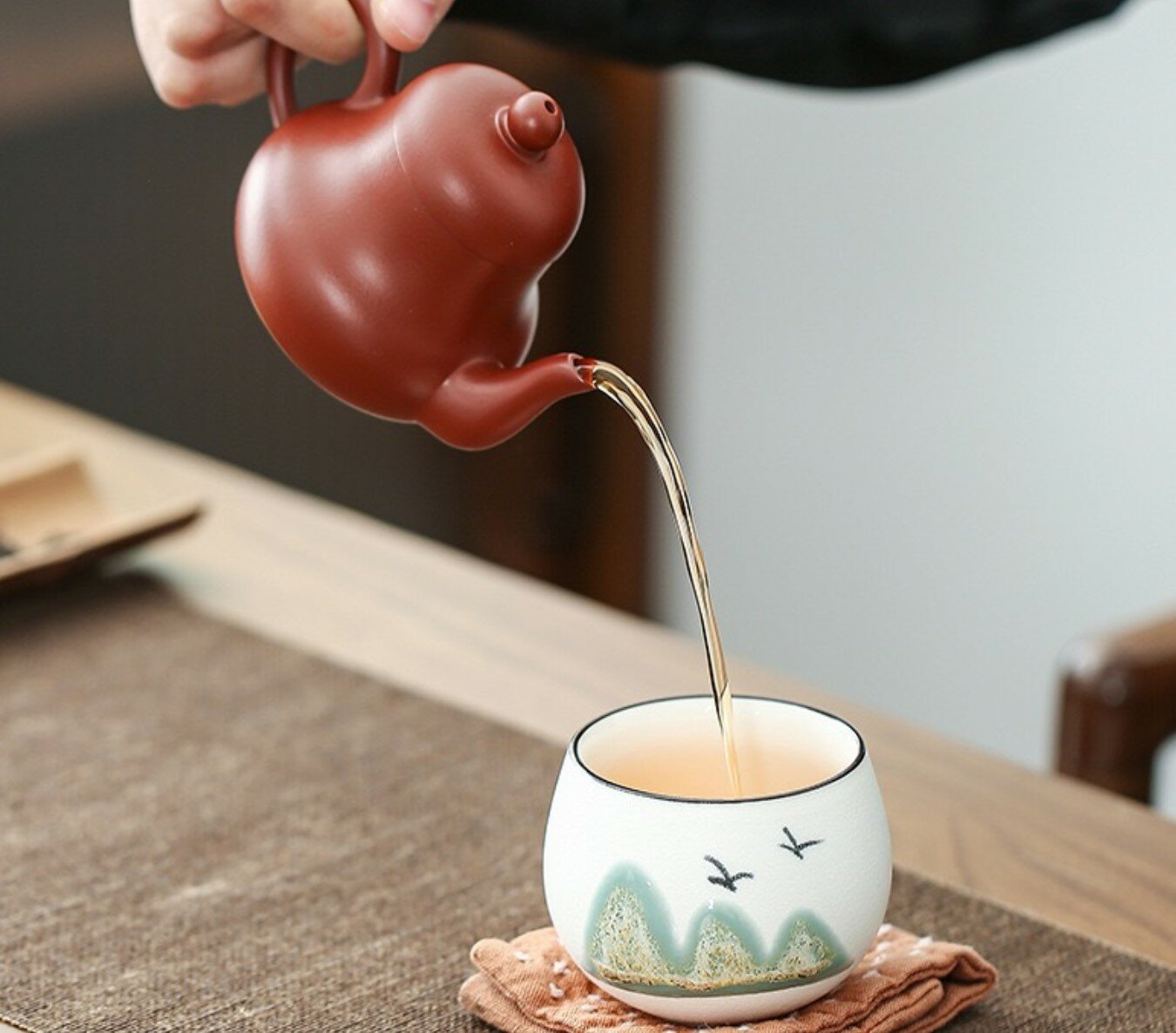 Пиала для чая Белая "Горы" керамика, 150 мл — фото 1