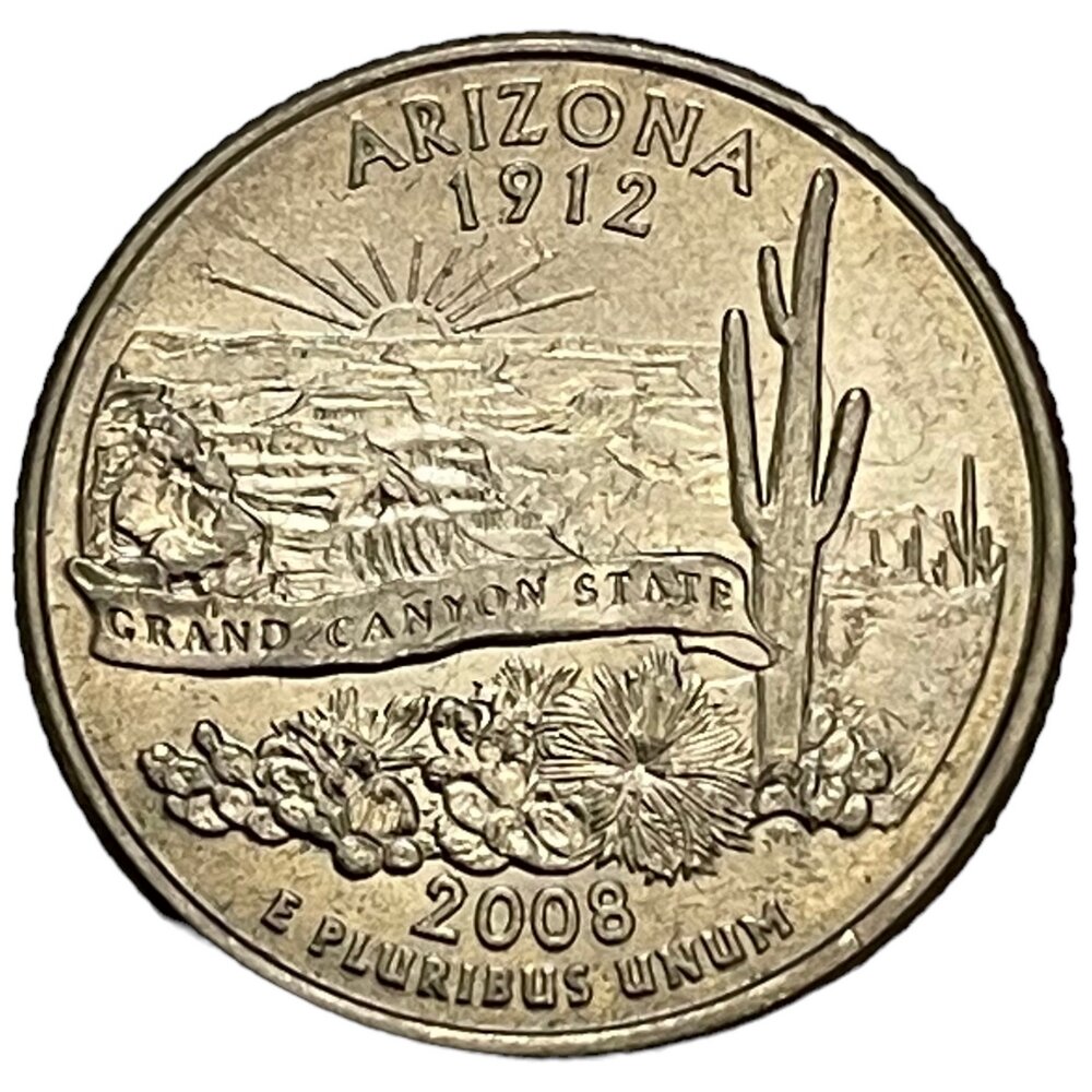 США 25 центов (1/4 доллара) 2008 г. (Квотеры 50 штатов - Аризона) (P) (CN)