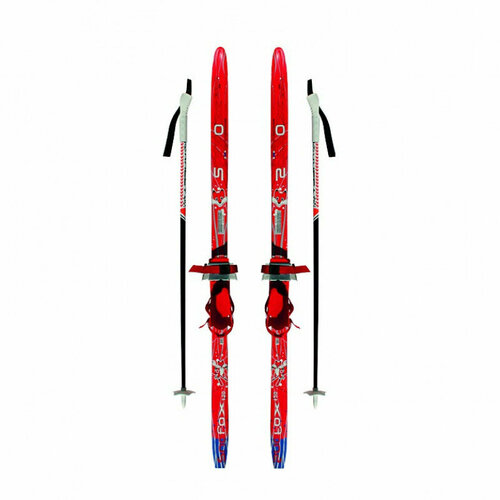 лыжи детские деревянные 70 90 100 110 120 130 см с креплением yunior и палками из стекловолокна Лыжный комплект ТТ с комбинированым креплением с палками 110 см