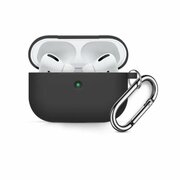 Чехол для наушников Apple AirPods Pro силиконовый с карабином, черный