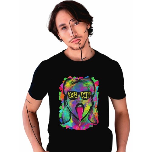 фото Футболка just4you, размер 3xl, розовый, черный