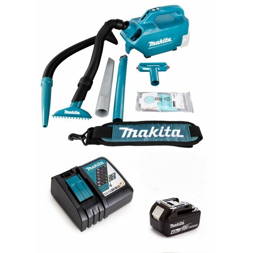 Аккумуляторный пылесос Makita DCL184RM (18V, Li-Ion, 1х4Ач, з/у) бирюзовый