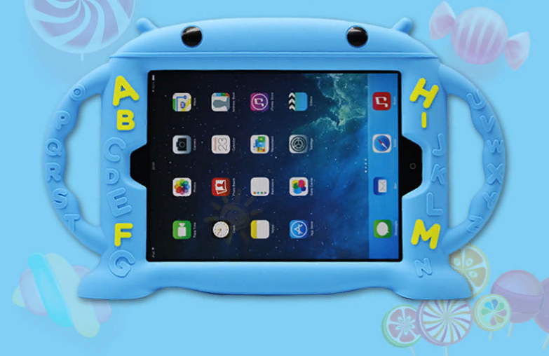 Силиконовый противоударный чехол-бампер MyPads для Apple iPad mini 1/ 2/ 3/ 4/ 5 7.9 (2019)- A2133, A2124, A2126, A2125 с подставкой детский , креат.