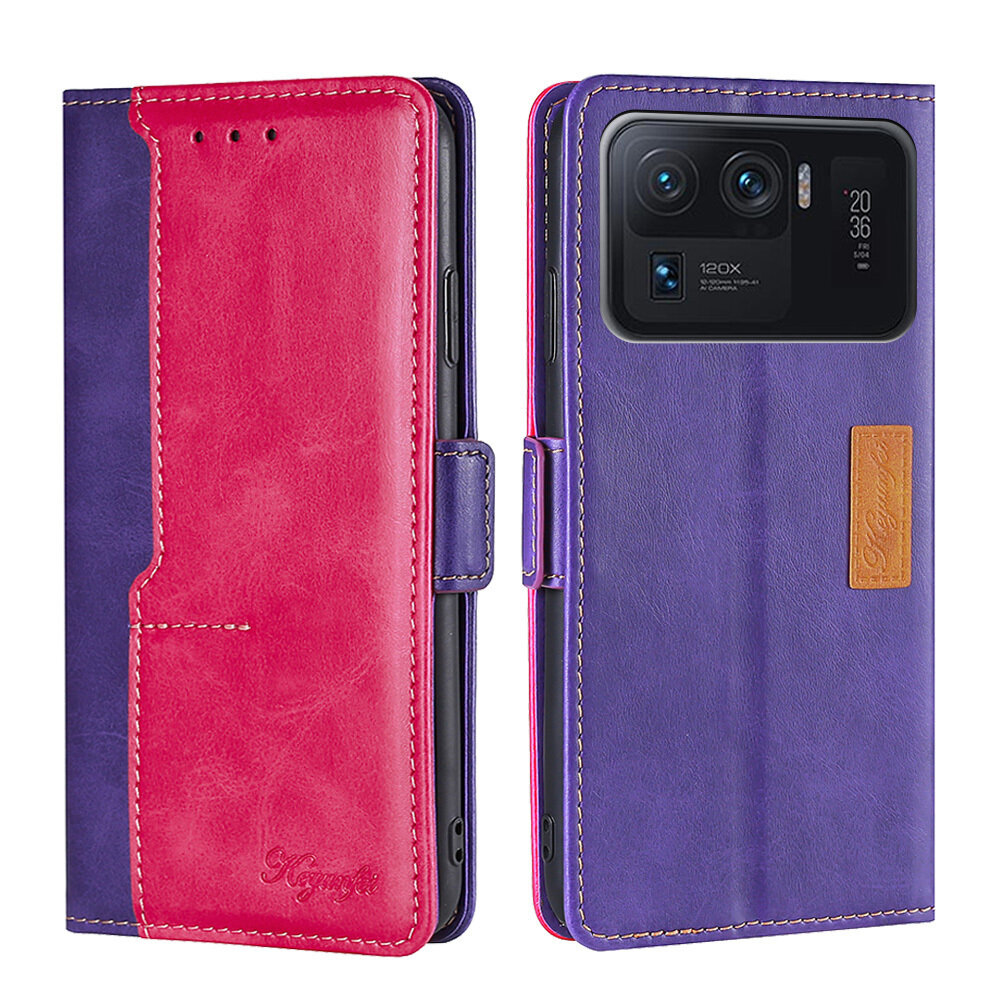 Чехол-книжка MyPads для
 Xiaomi Mi 11 Ultra / Сяоми Ми 11 Ультра (Красный + фиолетовый)