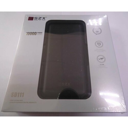 Внешний аккумулятор универсальный 10000mAh 20A microUSB Tape-C вход 2USB выход черный ультра-тонкий 152700₽