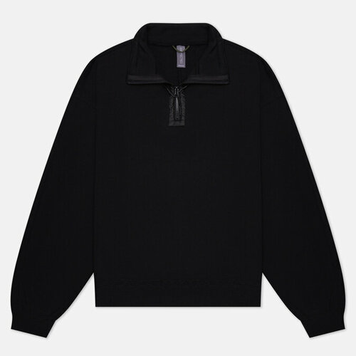 Толстовка UNAFFECTED stand collar half zip, силуэт прямой, размер m, черный
