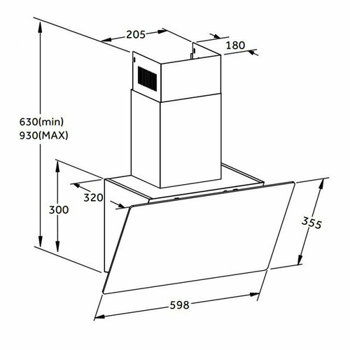 Вытяжка ORE ETNE 60 SGС BLACK 60см 750куб черный 2429000₽