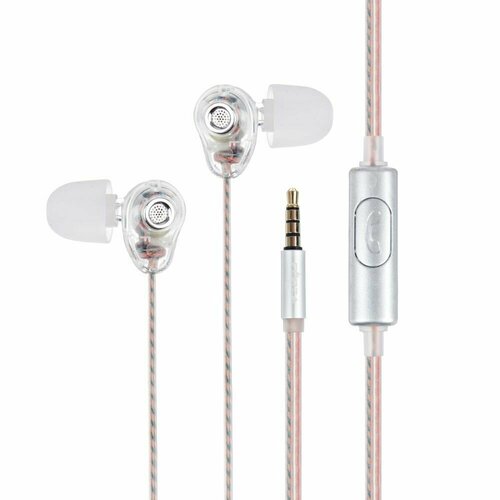 Наушники вакуумные с микрофоном прозрачный корпус глубокий бас 120 см пластик 79900₽