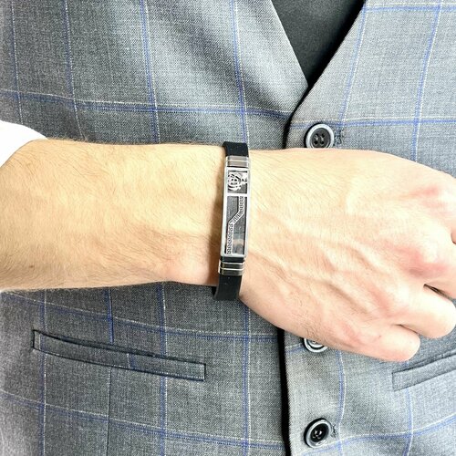 фото Браслет, металл, 1 шт., размер 20 см, черный нет бренда