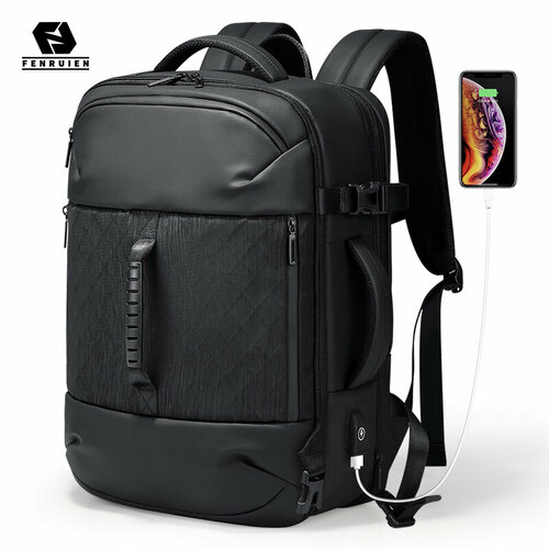 FENRUIEN Рюкзак Модные водонепроницаемые рюкзаки для ноутбуков с USB-зарядкой, Многофункциональная дорожная сумка большой емкости