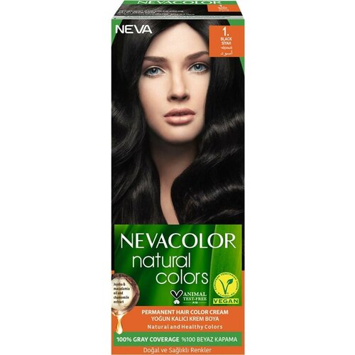 Крем-краска для волос Nevacolor Natural Colors № 1 Чёрный х1шт крем краска для волос nevacolor natural colors 12 интенсивный натуральный суперосветляющий х1шт