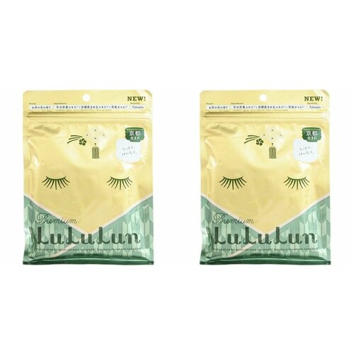 LuLuLun Маска для лица увлажняющая и успокаивающая Цветы Чая из Киото Premium Face Mask Tea Flower, 7 шт, 130 г, 2 уп