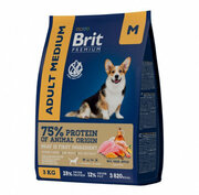 Brit Сухой корм премиум класса с курицей для взрослых собак средних пород (10–25 кг) 5049950 3 кг 58154 (2 шт)