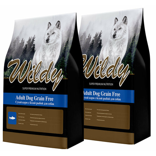 WILDY ADULT DOG GRAIN FREE беззерновой для взрослых собак с белой рыбой (15 + 15 кг) blitz holistic grain free adult beef