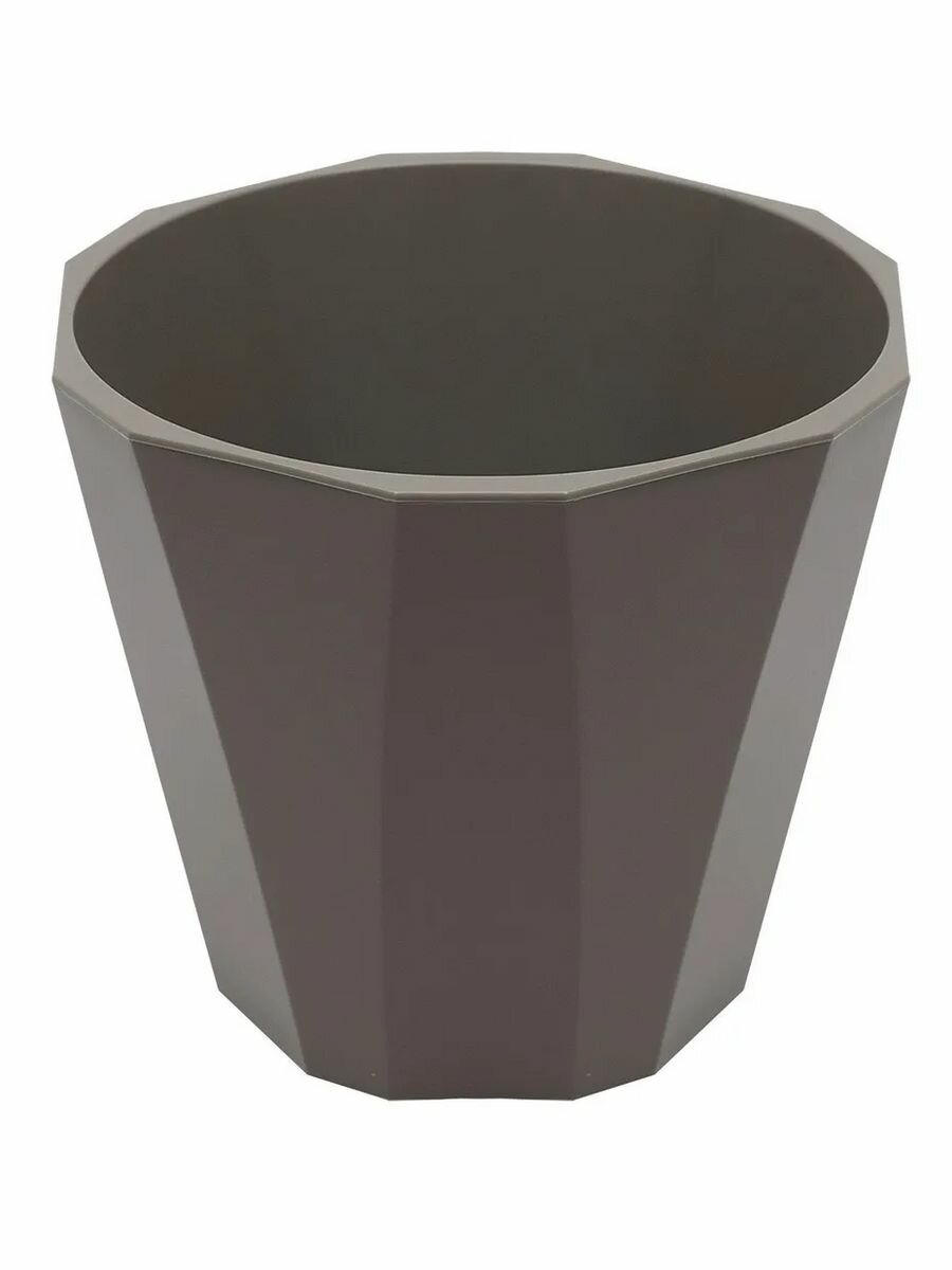 фото Кашпо 1.8 л Martika Палермо со вставкой пластиковое для цветов, коричнево-серый, 1 шт