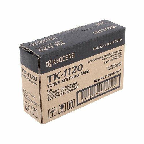 Тонер-картридж Kyocera TK-1120 черный, оригинальный, 3000 стр. картридж profiline pl tk 1120 3000 стр черный