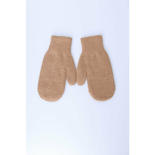 Варежки KHAN Cashmere, размер универсальный, коричневый