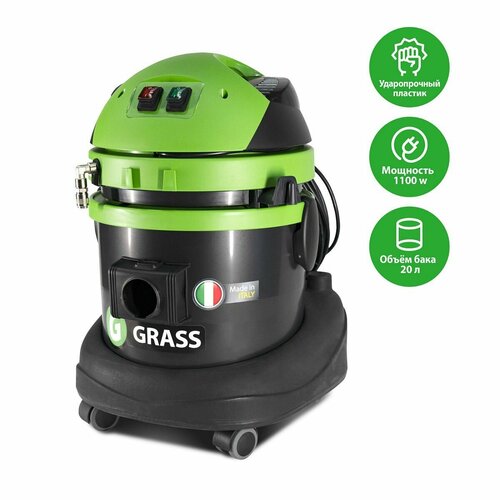 Пылесос ESTRO 110, 20 л пласт. корпус, GRASS зеленый, черный