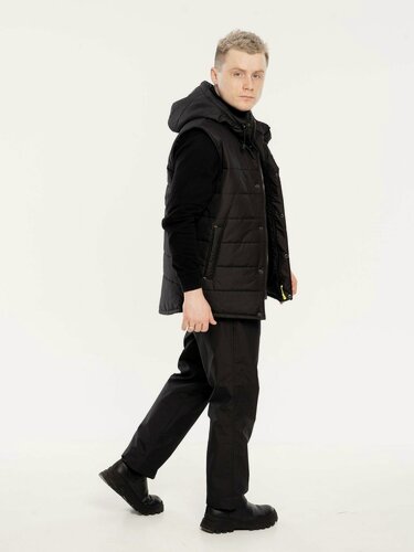 Изображение товара Жилет утепленный стеганный водоотталкивающий вилан, черный, размер 64-66, Таслан