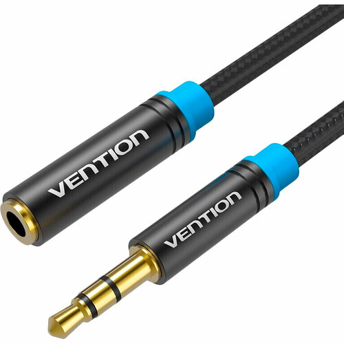 Кабель-удлинитель Vention аудио Jack 3,5 mm M/Jack 3,5 mm F - 1 м Удлинитель Vention mini jack 3.5 mm(m)/mini jack 3.5 mm(f) - 1 м (VAB-B06-B100-M)