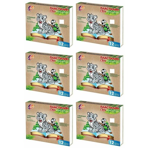 Луч Пластилин без стека Zoo, 12 цветов, 180 г, 6 уп