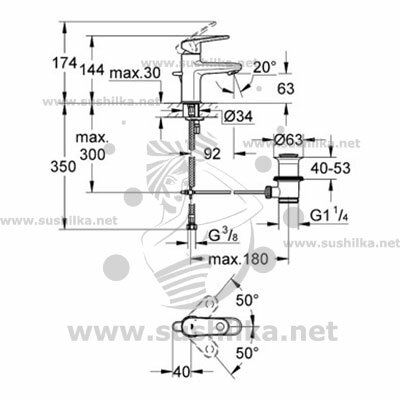 Смеситель для раковины GROHE - фото №13